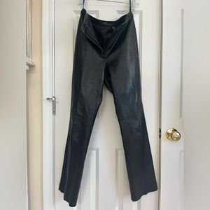 Black 100% leather pants size 4P